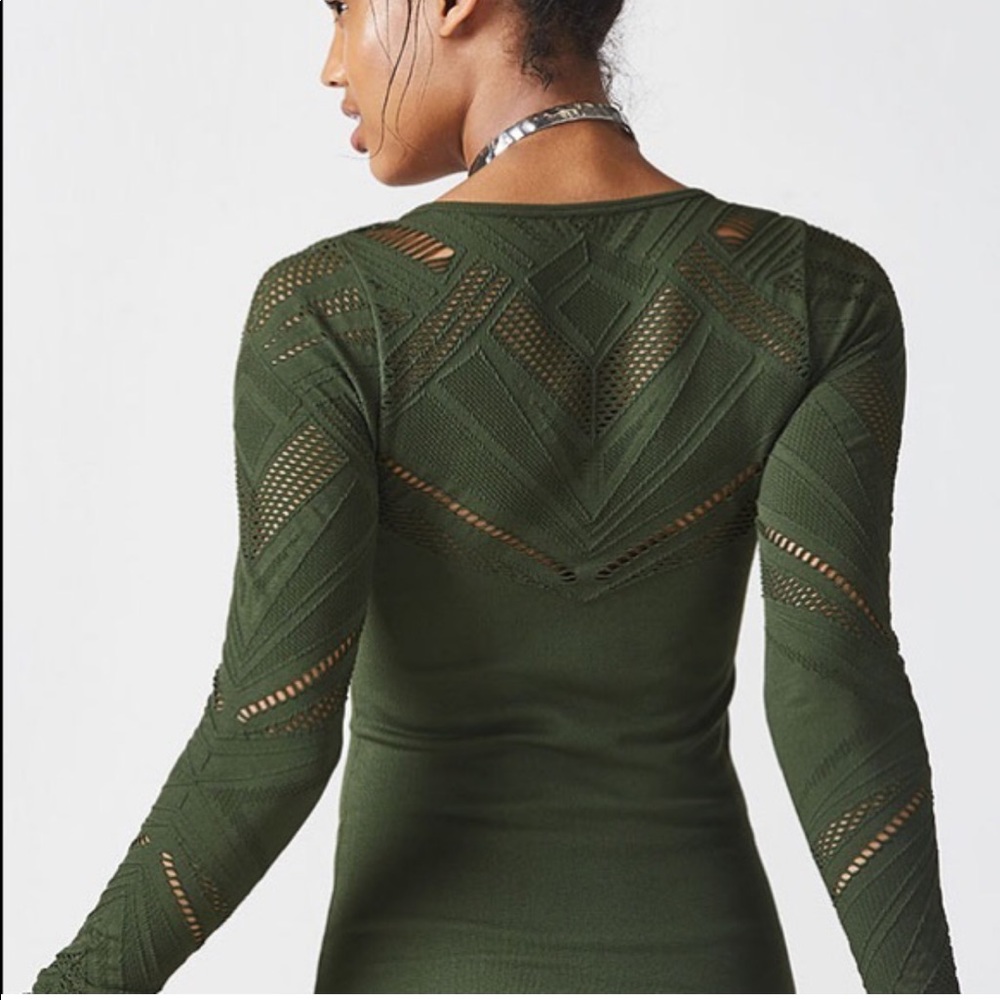 Fabletics green Isabella laser cut seamless top - Picture 1 of 8